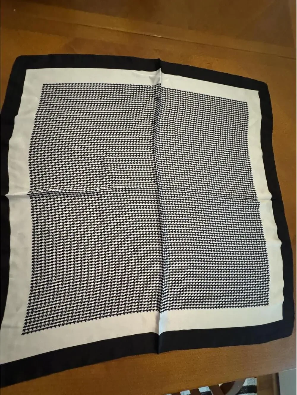 Black and White Houndstooth Pattern Square Scarf